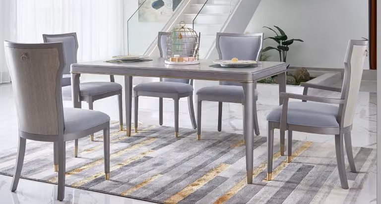 Lehnstühle Stuhl Set Gruppe Esszimmer Holz Polster Stühle 6x Lehn Garnitur