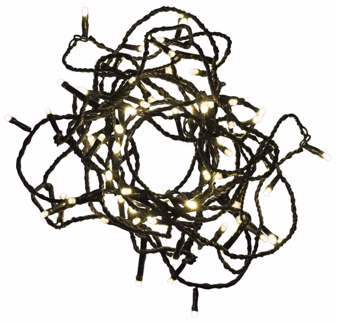 Catena luminosa a LED, 100 luci, 10 metri, 3000 K, grado di protezione IP44, 230 V
