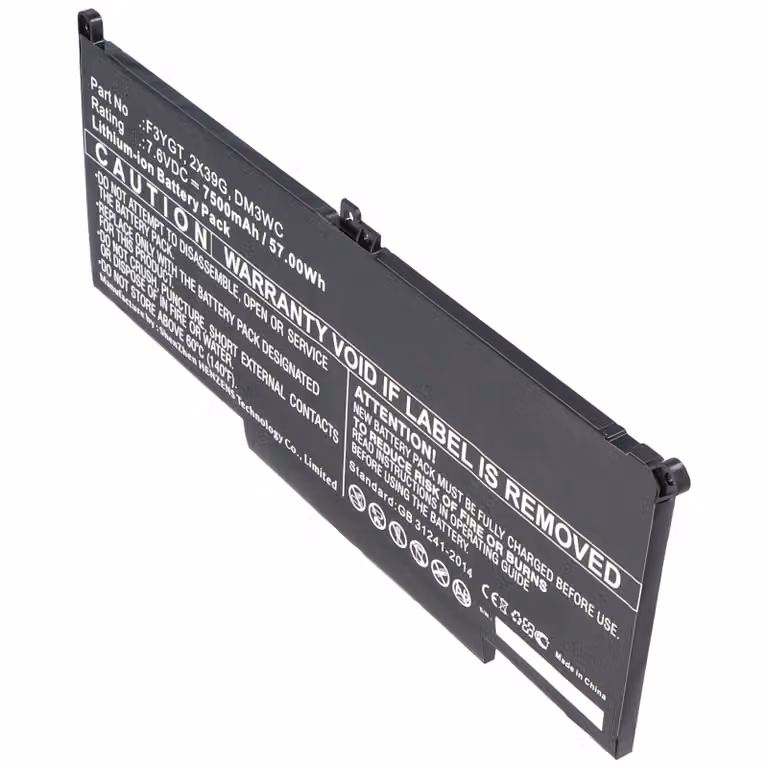 Batteria adatta per Dell Latitude 12 7000, 7480, E7480, 0F3YGTY, 0MYJ96, MYJ96 7,6V 7500mAh