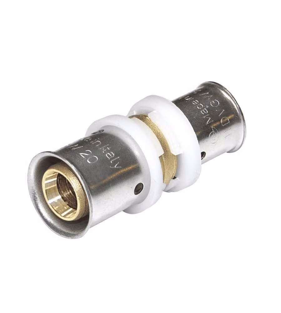 Raccordo a pressare dritto ridotto d. 26x20 mm per tubi idraulici