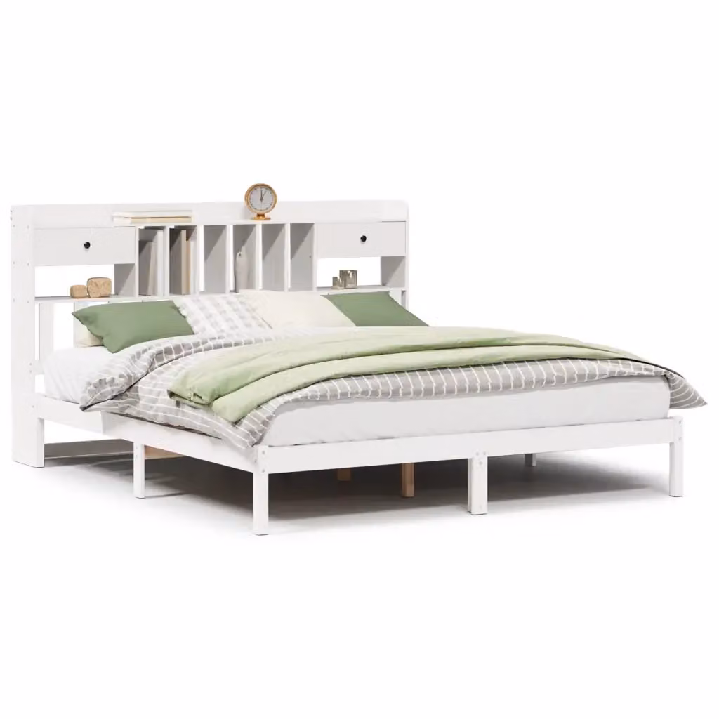 Giroletto con Libreria vidaXL in Legno di Pino Bianco, L/P/H: 200 x 180 x 110 cm – 2