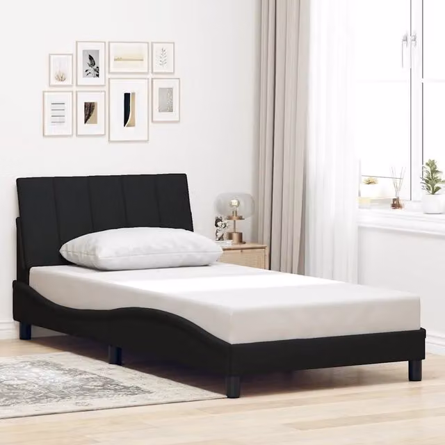 Giroletto Hanko VIDAXL senza materasso in tessuto nero 100x200 cm