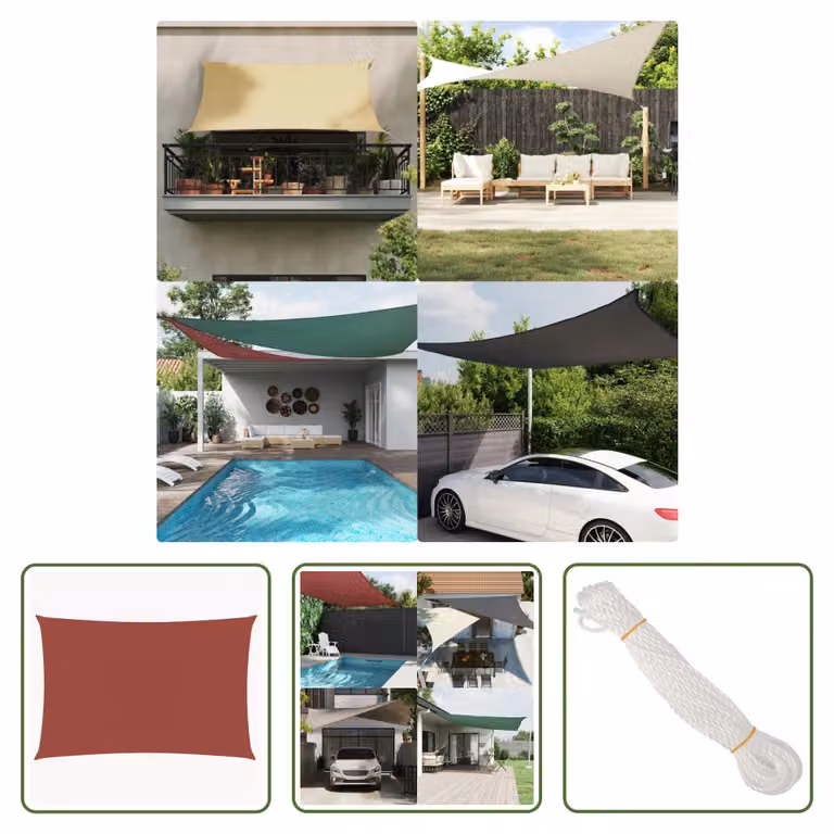 The Living Store Tenda da sole in tessuto Oxford rettangolare 3x6 m Rosso Terracotta