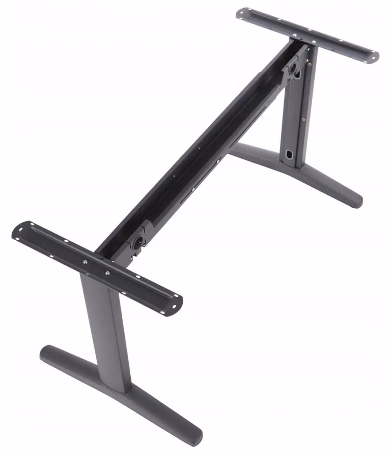 Struttura in metallo per scrivania o tavolo (STT), lunghezza regolabile, gambe regolabili, altezza 72,5 cm, nero