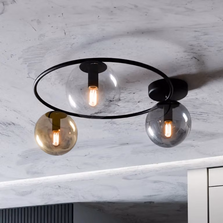 Plafoniera soffitto Ascella EMIBIG LIGHTING, dimmerabile, Nero, Soggiorno / Sala da pranzo, Metallo, Moderno, Plafoniera