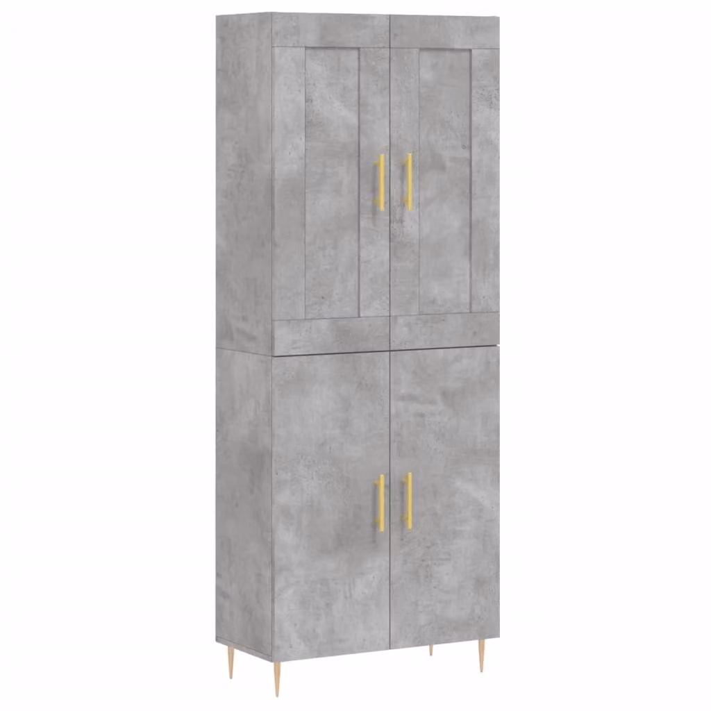 Credenza Grigio Cemento 69,5x34x180 cm in Legno Multistrato