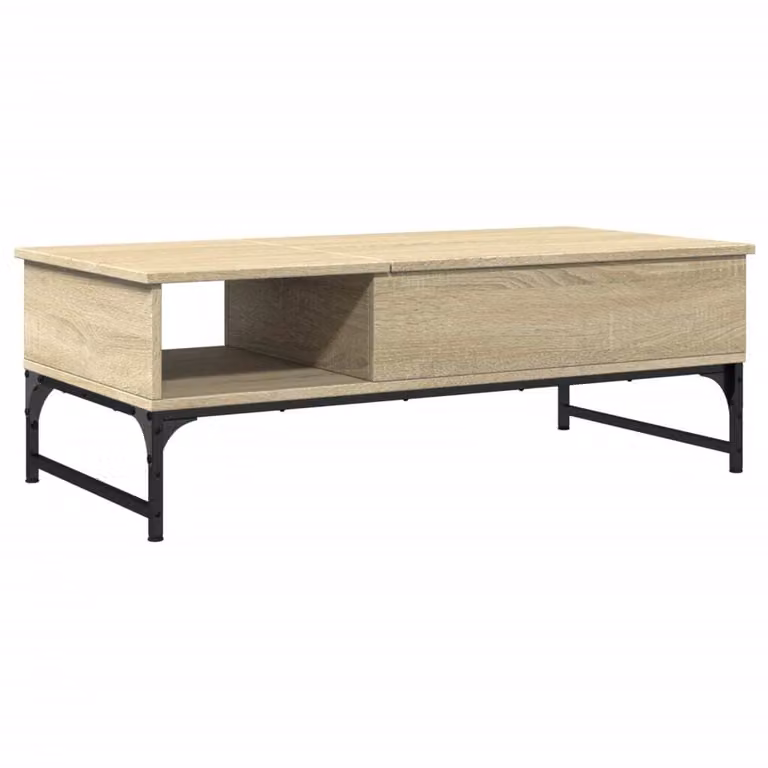 Tavolino Salotto Rovere Sonoma 100x50x35 cm Multistrato Metallo
