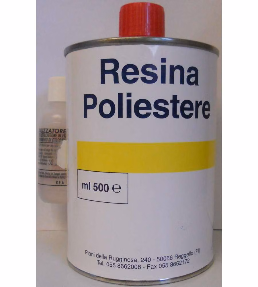 Resina Liquida Poliestere 500 ml - Resina per Vetroresina, Riparazioni e Stuccature