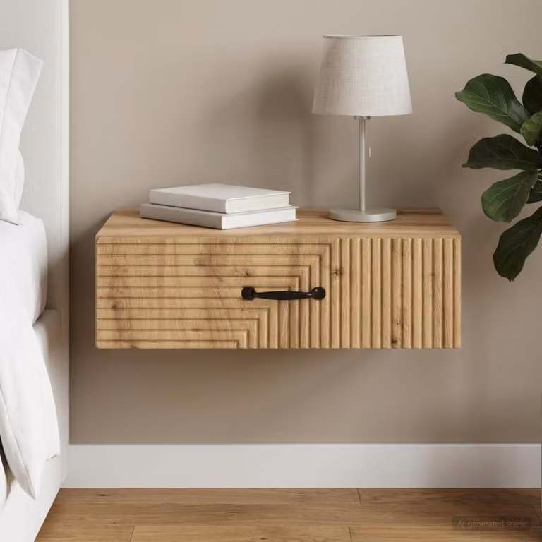 vidaXL Tavolino da Parete Laterale Marrone L: 59 cm, P: 34,5 cm, H: 17 cm