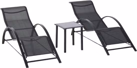 Set da giardino 3 pezzi - Divano esterno - Tavolo salotto - 2 posti - Resistente all'UV e all'acqua - Divano: 169x59x66cm - Tavolo salotto: 41x41x45cm