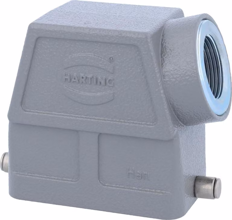 HARTING Han 10B Contenitore con manicotto alto, 1xM25 uscita cavo laterale, per 1 staffa (nella parte inferiore) Vite M25