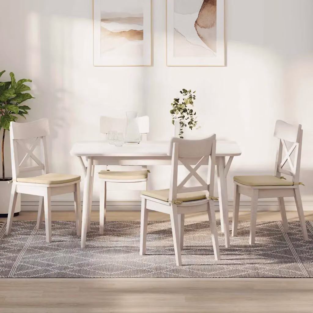 vidaXL Cuscini per Seduta 4 pz Tessuto Crema 40 x 40 x 3 cm