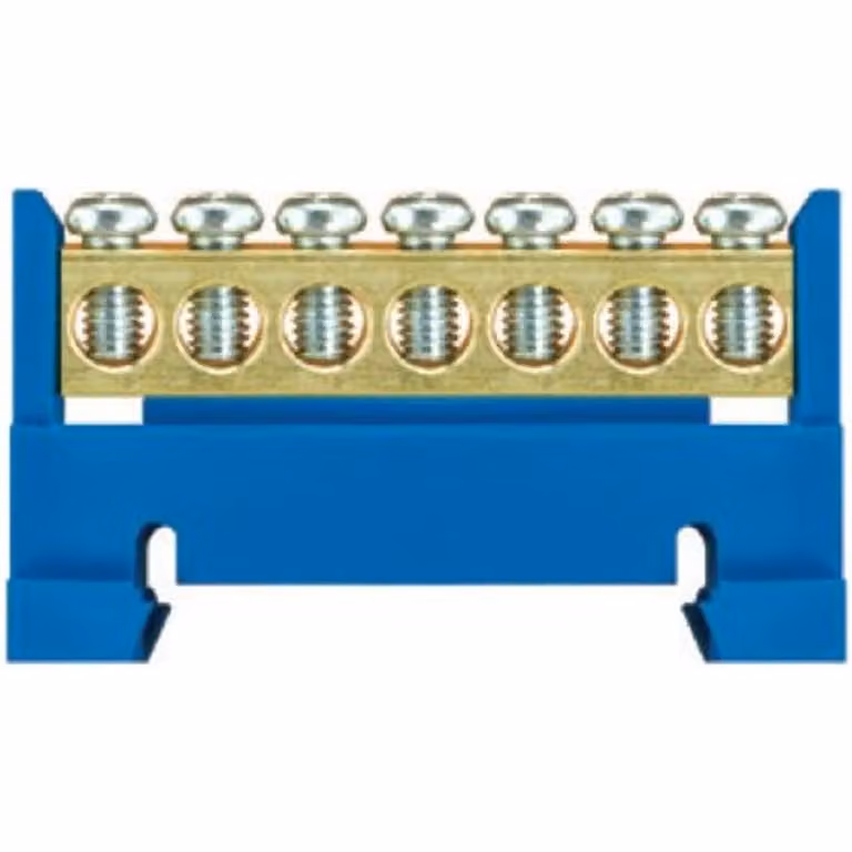 Morsettiera bassa per 7 guide blu TH35 E.4023
