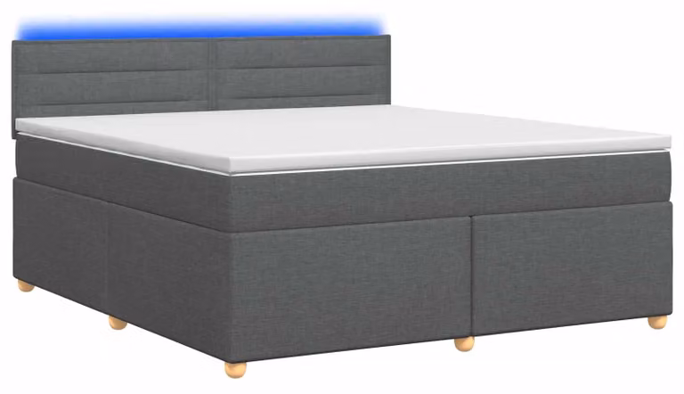 Letto a molle con materasso grigio scuro 180 x 200 cm in tessuto
