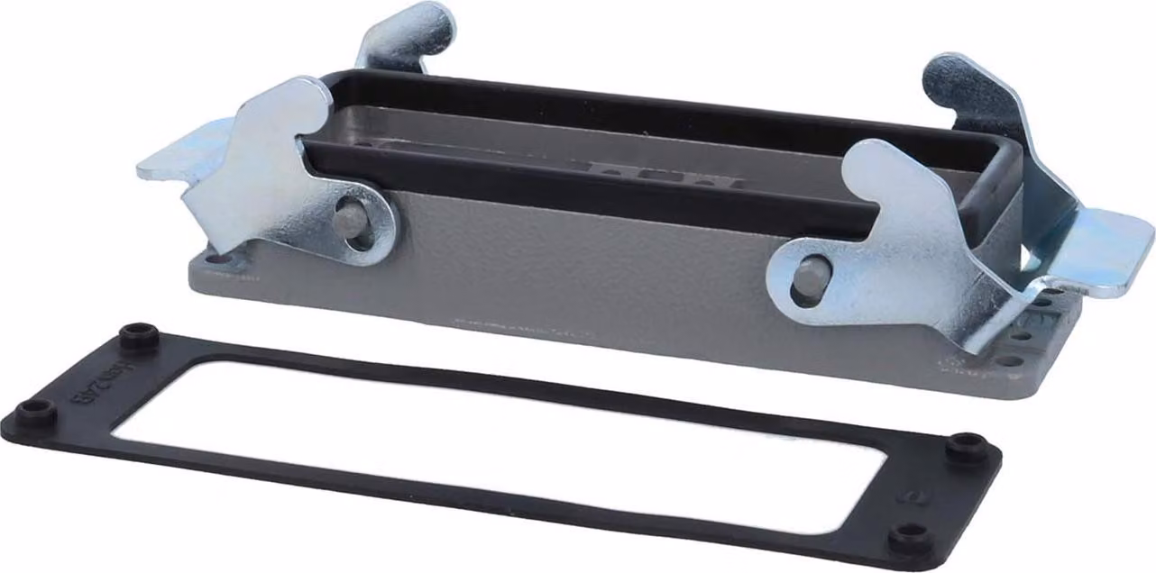 HARTING Han 24B per 2 inserti Custodia aggiuntiva con 2 staffe trasversali 2 staffe di bloccaggio in acciaio inossidabile - 1 pezzo