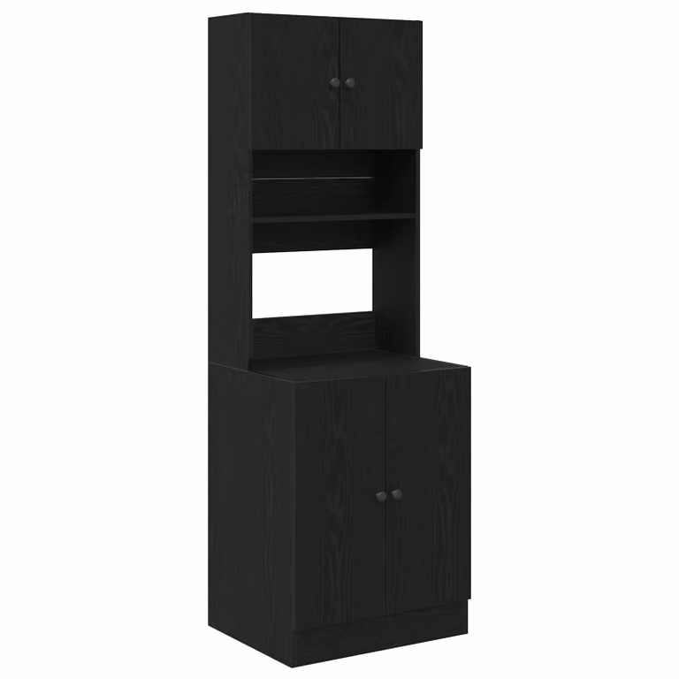 Mobile da parete moderno vidaXL in MDF per cucina e sala da pranzo, colore marrone e nero, L: 60 cm, P: 50 cm, H: 180 cm