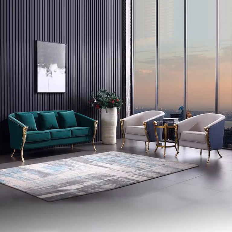 Luxus Sofagarnitur 3+1+1 Sitzer Grüne Sitzmöbel Wohnzimmer Möbel Modern