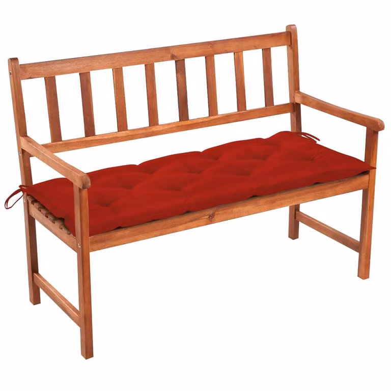 The Living Store Panca da giardino con cuscino 120 cm in legno massiccio di acacia