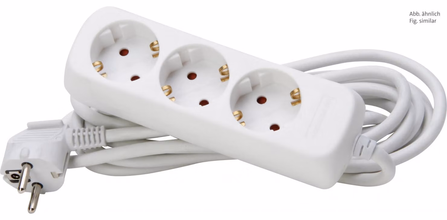 presa a spina a 3 vie, con prese ruotate di 45°, cavo di alimentazione di 5 m H05VV-F3G1,5 mm², 16A, 250V (128690659)