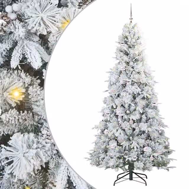Albero di Natale Artificiale-Albero Natalizio con Rami Pieghevoli Bianco 240 cm 563297
