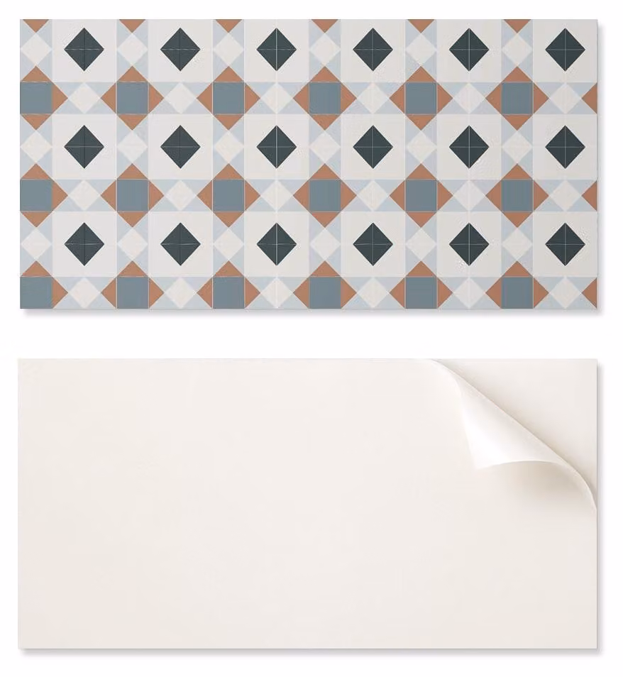 Pannello decorativo in vinile autoadesivo, dimensioni 100 x 50 cm, con motivo geometrico a piastrelle