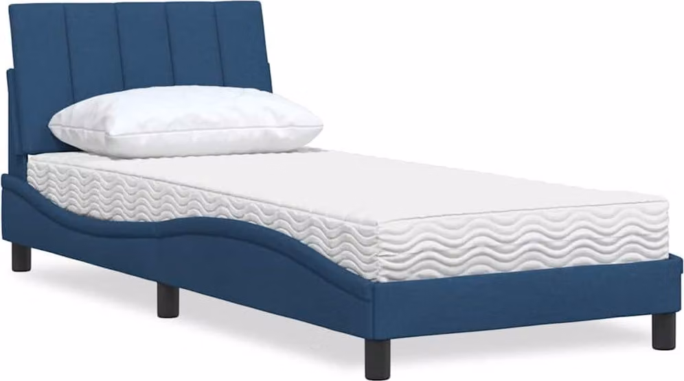 Letto con Materasso Hanko Blu 80x200 cm in Tessuto