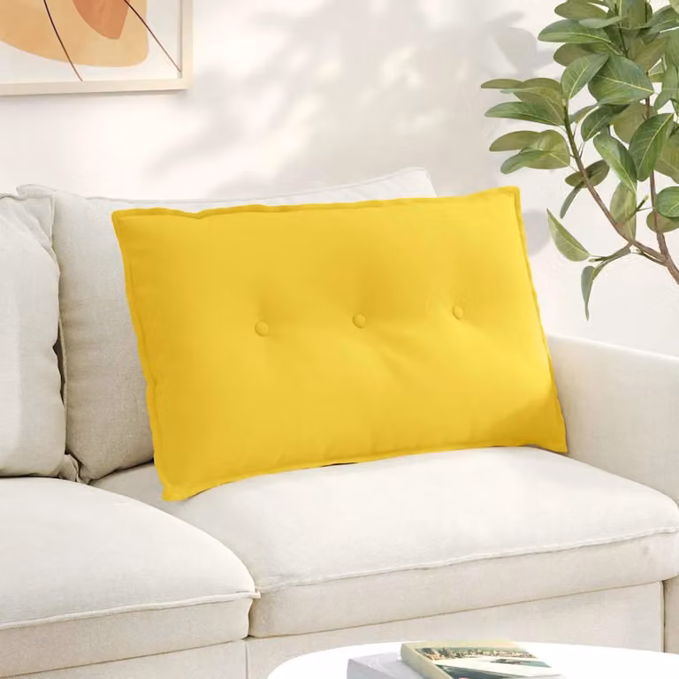 Cuscino per schiena vidaXL Giallo in poliestere L 80 x P 19 x H 50 cm