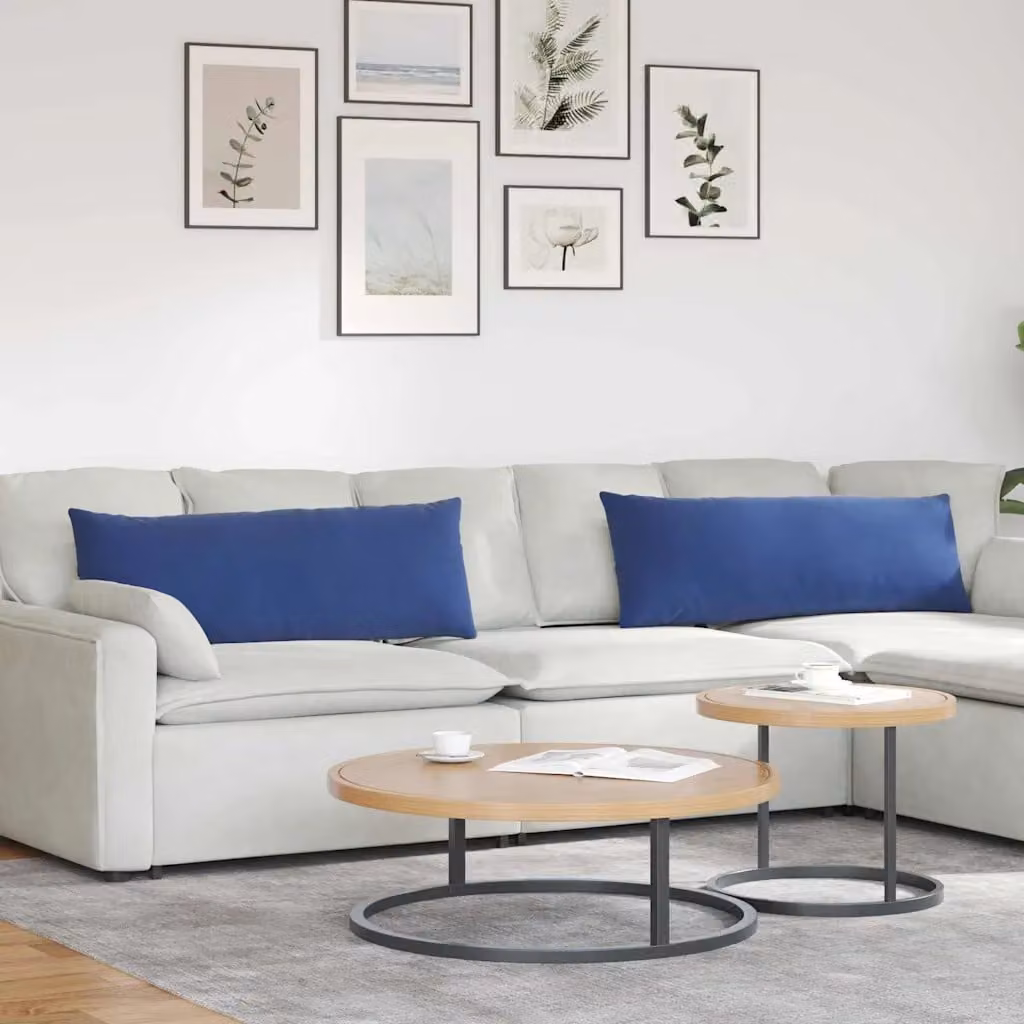 Set di 2 cuscini da divano vidaXL in velluto a coste blu, L 120 cm x P 40 cm x H 40 cm
