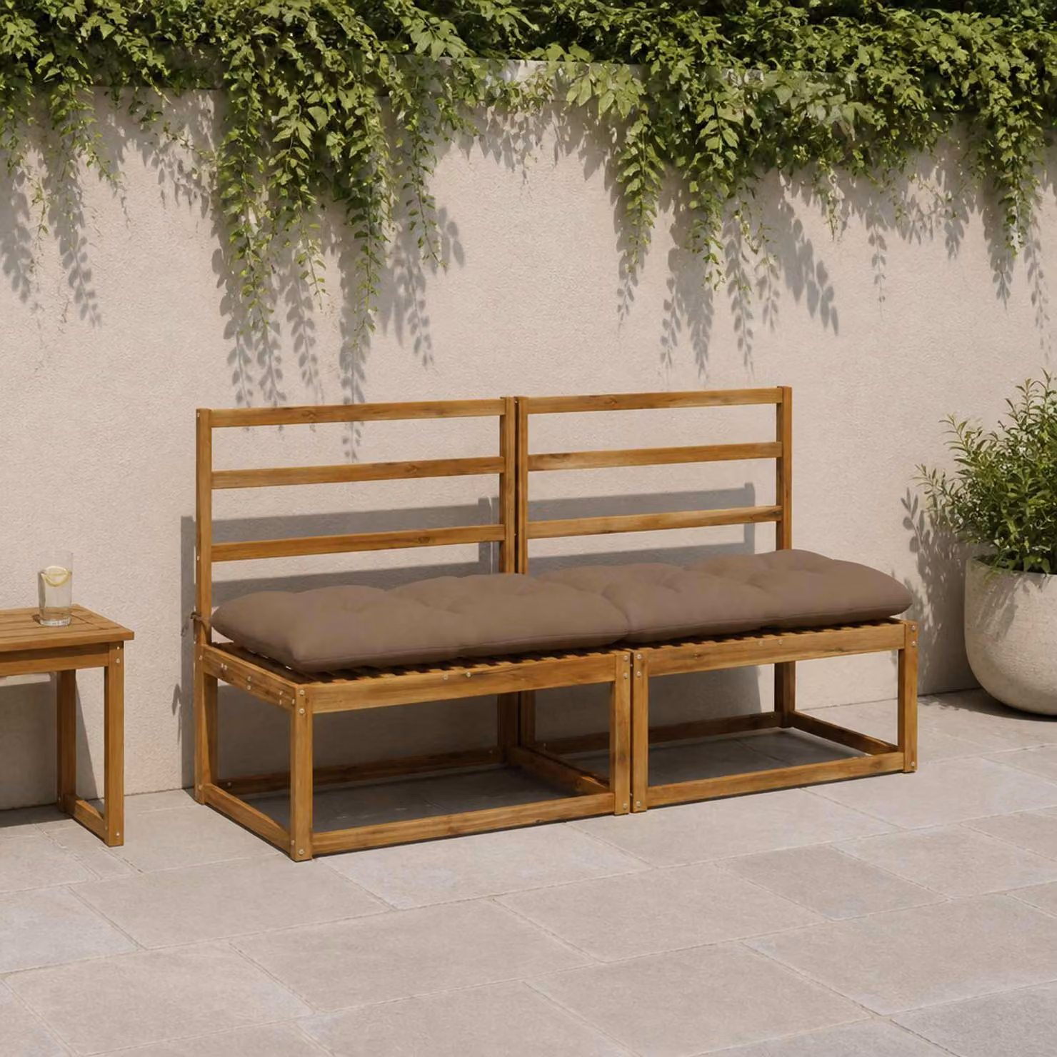 vidaXL Cuscini per Panchina VIANEN 2 pz 100% Poliestere Tortora