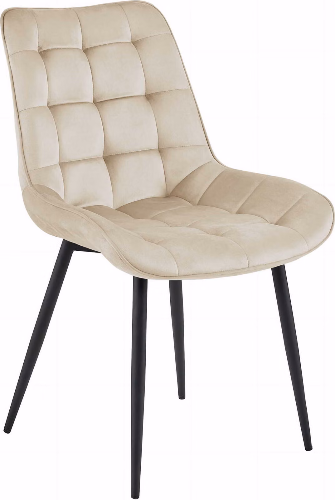 Sala da pranzo, soggiorno, ufficio Sedia BERA - velluto beige/gambe nere