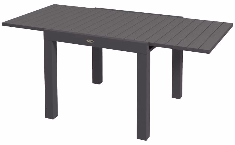 Tavolo da giardino estensibile in alluminio | Colore: Grigio | Dimensioni: 80x81/162x75 cm