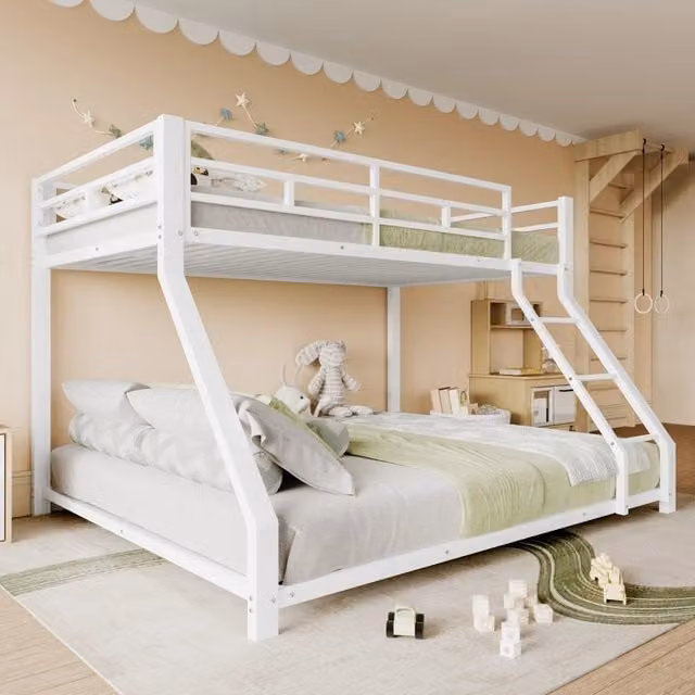 letto a castello metallo bianco 204 x 144.5 cm