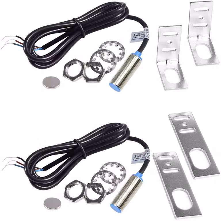 2 sensori Hall NJK-5002C, DC 5-30V, NPN, con 3 fili, alloggiamento M12