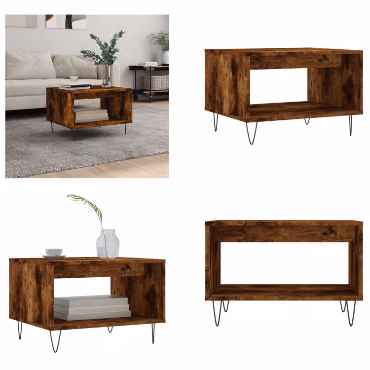 vidaXL Tavolino in rovere affumicato 60x50x40 cm in legno - Tavolino - Tavolini - Tavolino - Tavolo da divano