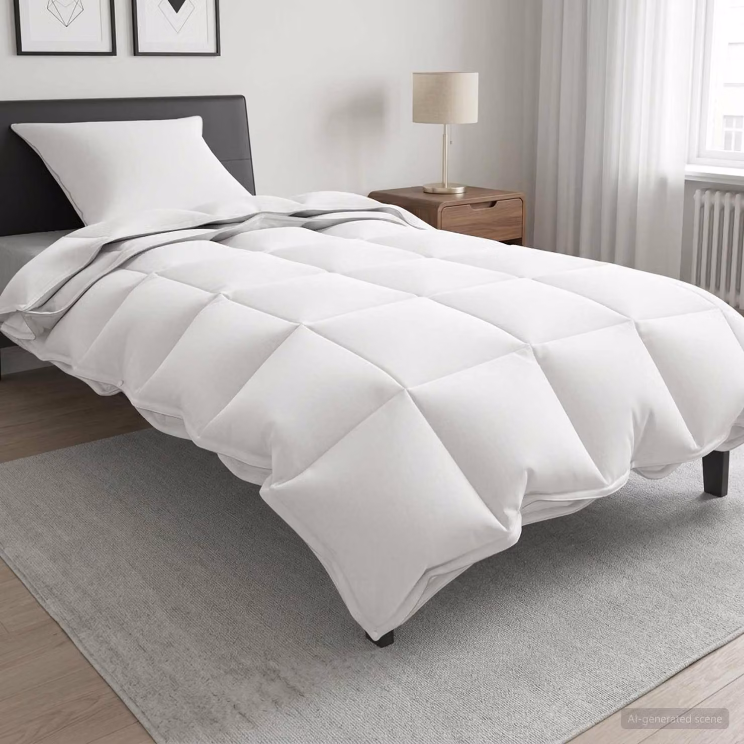 Set Piumone e Cuscini vidaXL in Fibra di Bambù per Tutto l'Anno, 2 Pezzi, Bianco, L 140 x P 200 cm