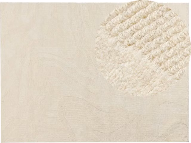 Tappeto Beliani moderno con motivi astratti in lana e poliestere beige L: 300 cm x P: 400 cm per soggiorno e camera da letto