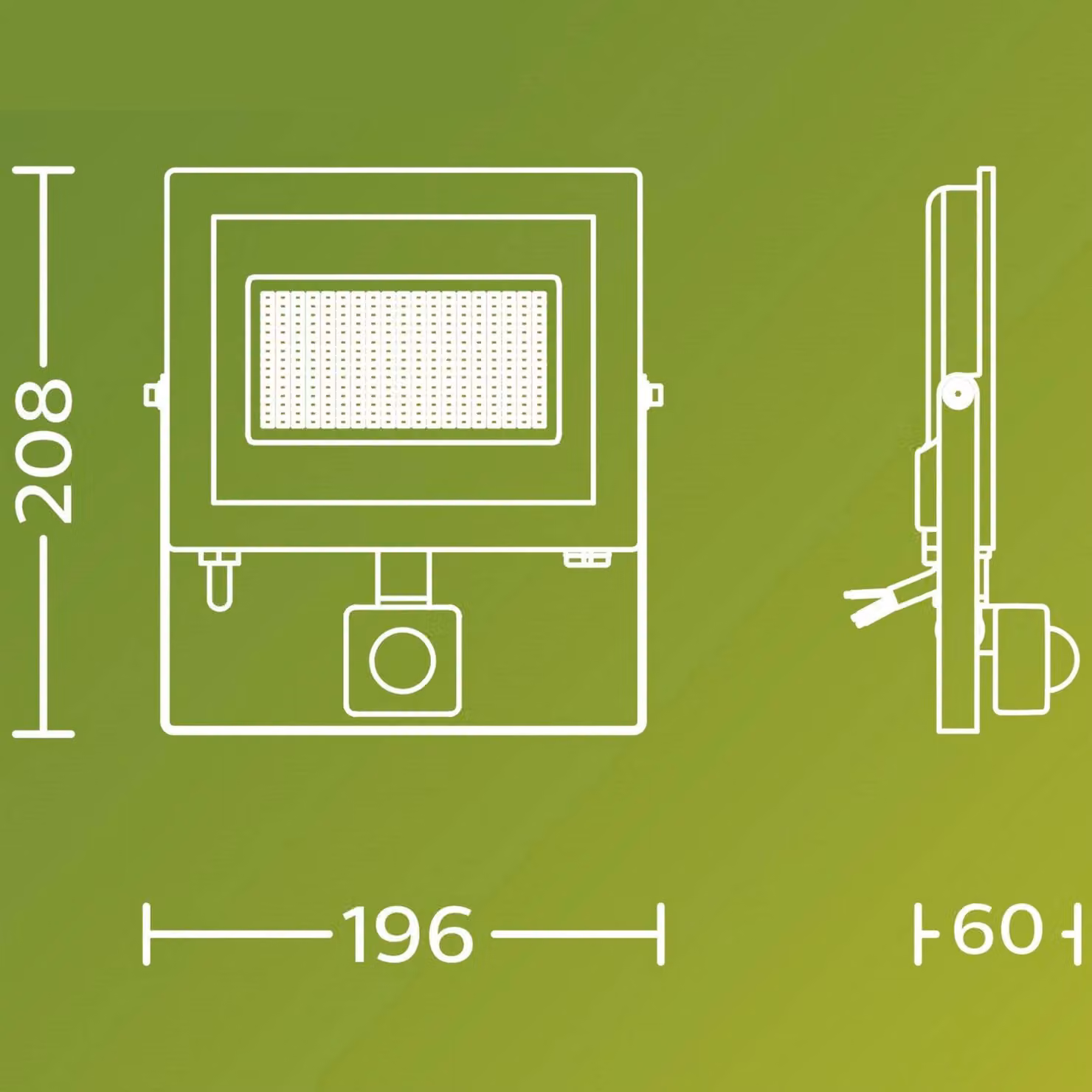 Philips Faretto da esterno a LED Lois UE Sensor, 24 W, 3.000 K IP65 flood, Nero, Alluminio, Lampada LED da esterni