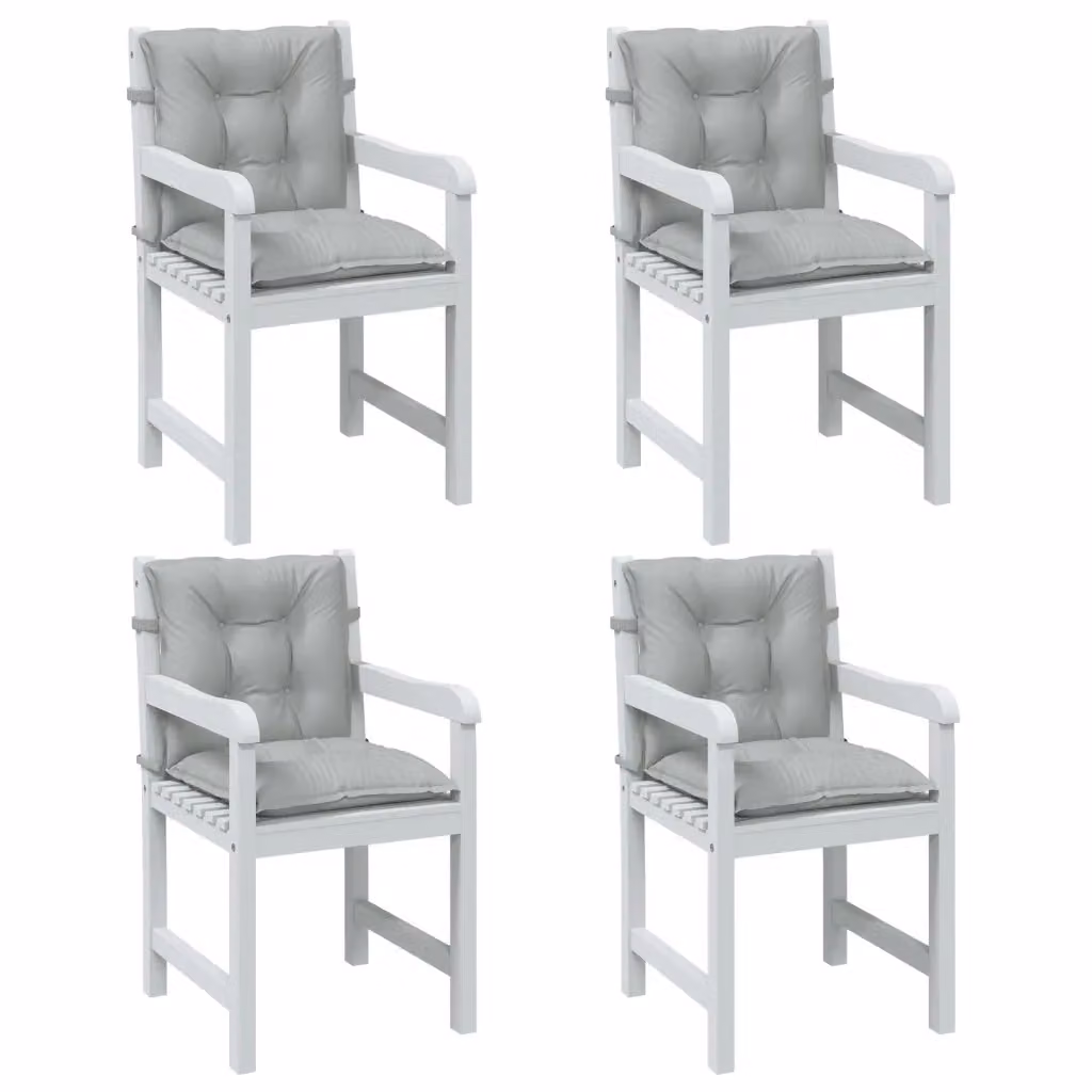 Set di 4 cuscini per sedia vidaXL, colore grigio mélange, resistenti ai raggi UV e antiscivolo, L 100 cm x P 50 cm x H 7 cm