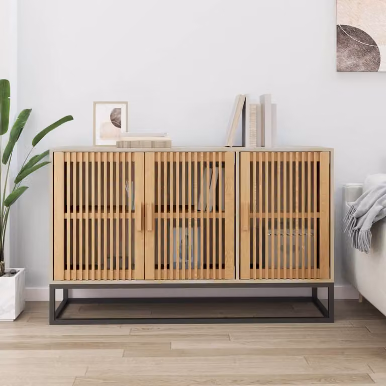 Credenza classica vidaXL in legno di pino e MDF marrone L: 105 cm, P: 30 cm, H: 65 cm