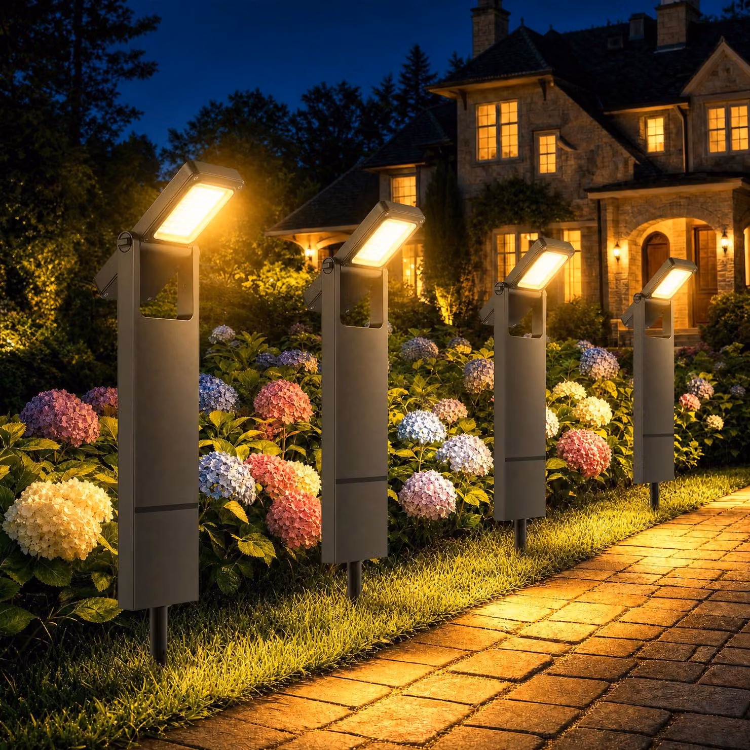 Lampada solare da esterno, 300 lumen, 2200 mAh, impermeabile IP65, ideale per giardino e terrazza