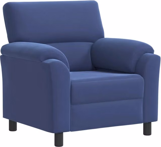 Divano moderno vidaXL in velluto blu per il tuo soggiorno, L: 94 cm, P: 85 cm, H: 93 cm