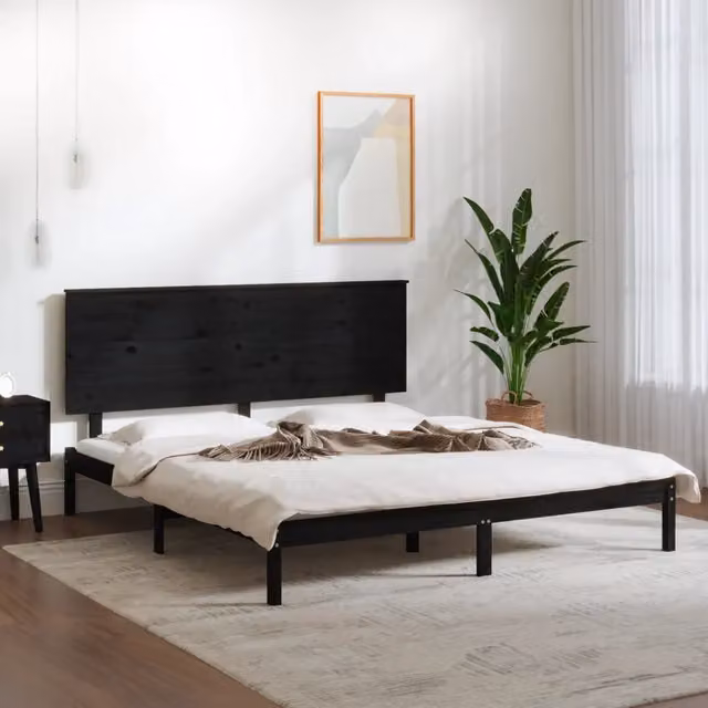 Giroletto Nero in Legno Massello di Pino MERCATOXL L/P: 200 x 200 cm – 1