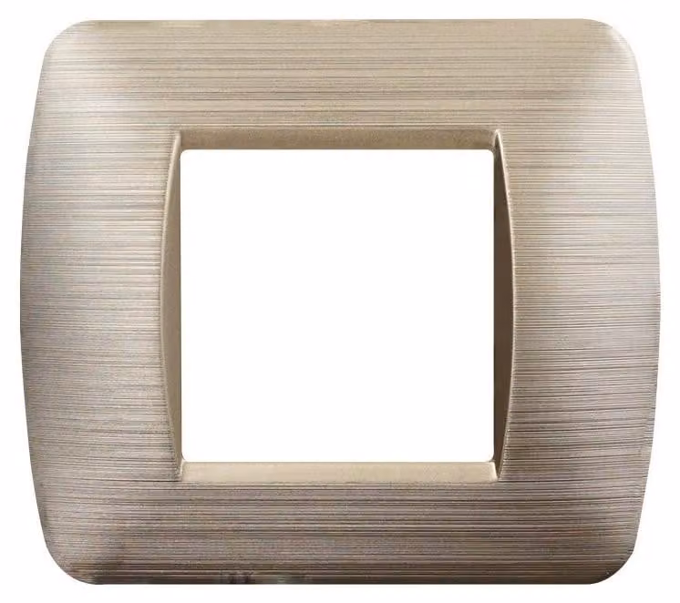 ETTROIT Placca Plastica 2 posti 2P Colore Oro Satinato Compatibile Con Bticino Living Light - LN85211