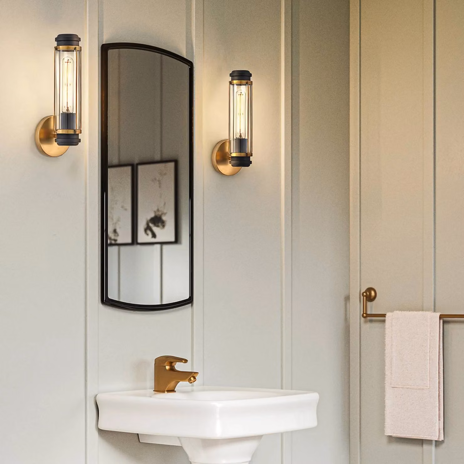 HINKLEY Applique da parete Masthead, dimmerabile, Chiaro / Trasparente, Bagno, Metallo, Moderno, Applique