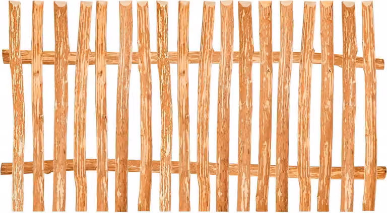 Recinzione da giardino in legno, altezza 50 x larghezza 120 cm, distanza tra le doghe 5-6 cm, kit di montaggio