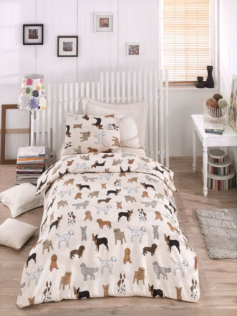 L'Essentiel Linge de Maison, Begonvilla- EPJ1183, crema, piumini, 65% cotone / 35% poliestere