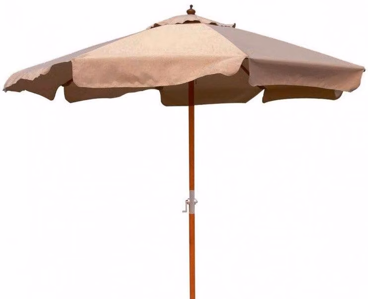 Ombrellone da Giardino Ø3 m Palo Ø48 mm in Legno Bauer Island Ecrù