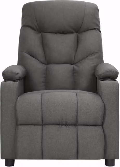 Poltrona Reclinabile Relax vidaXL in Tessuto Grigio con Braccioli e Regolazione Manuale – 1
