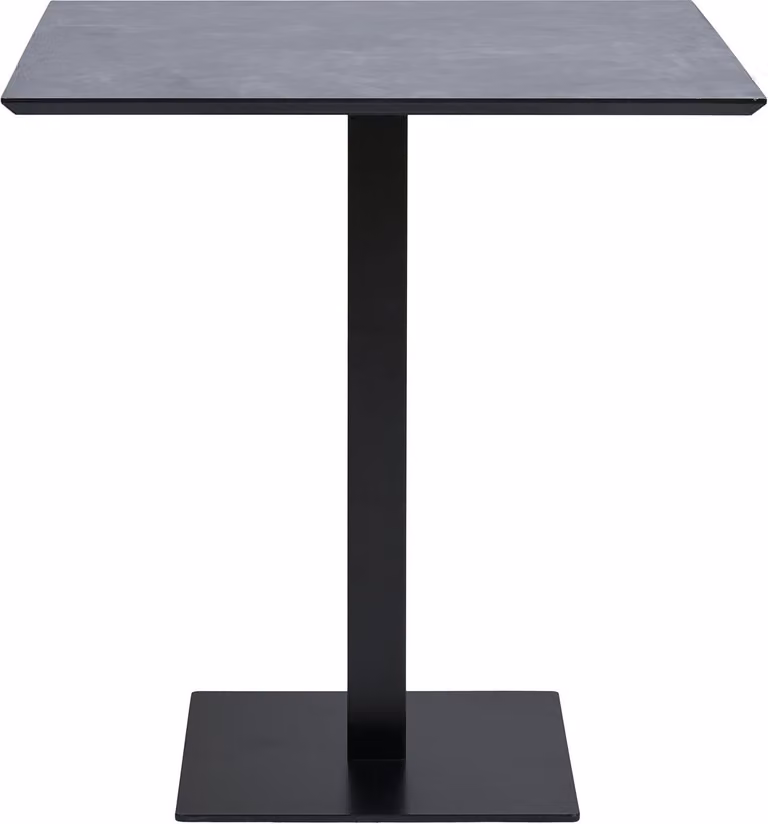 Tavolino in melamina in pietra scura con struttura in metallo nero 70 x 70 x 75 cm