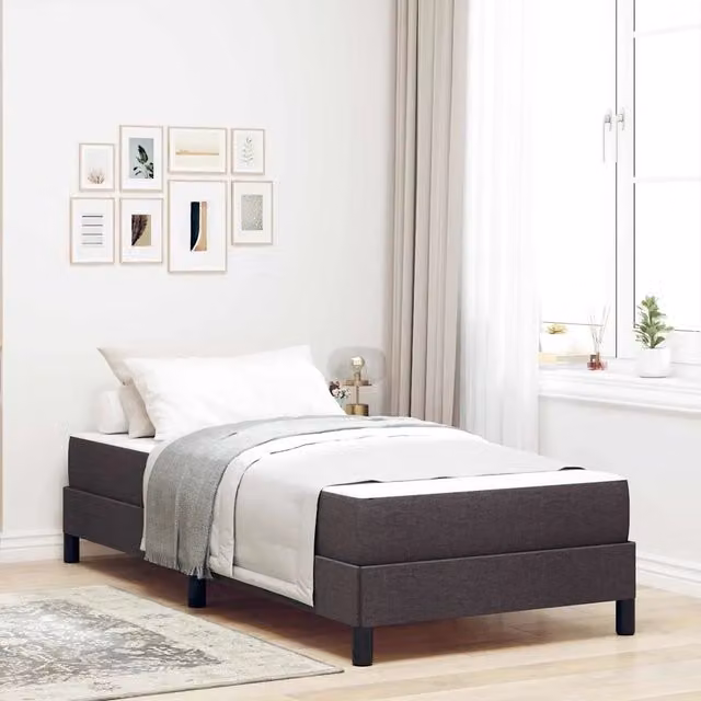 Letto a molle moderno vidaXL in tessuto marrone con struttura imbottita L/P/H: 200 x 80 x 45 cm
